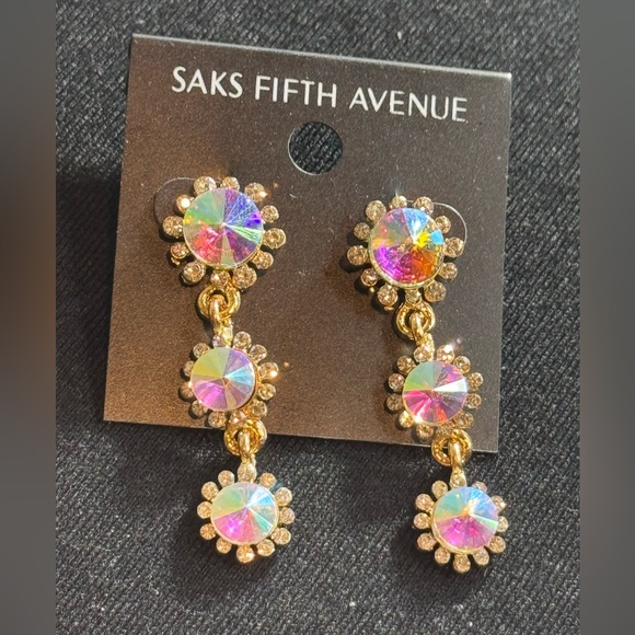 Pink Crystal Dangle Earrings - Saks Fifth Avenue - Picture 15 of 16